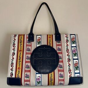 Tory Burch Ella Webbing Patchwork Tote
